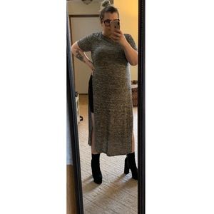 Forever 21 Gray Knit Slide Slit Dress